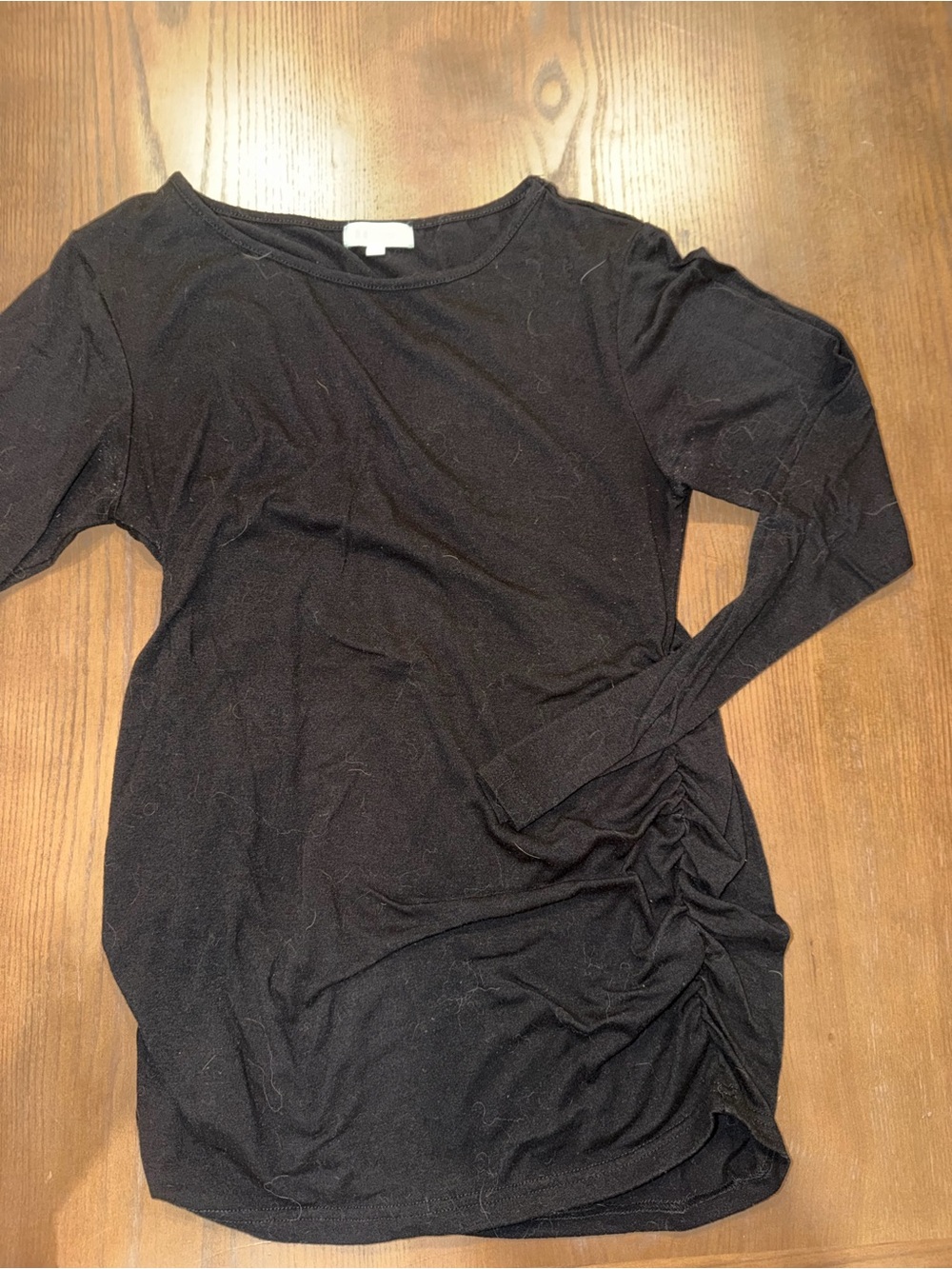 Women’s Black Ruched Side Maternity Long Sleeve Top